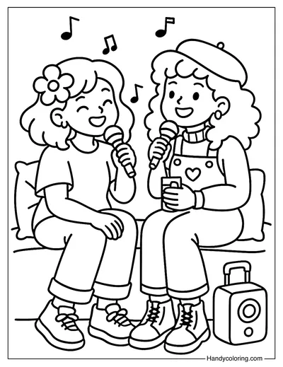 Singing in the Room Coloring Page