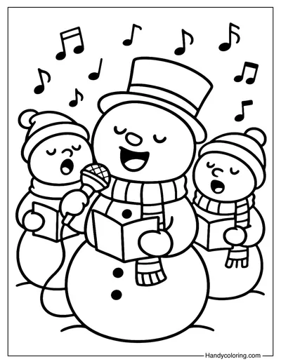 Singing Snowman Coloring Page