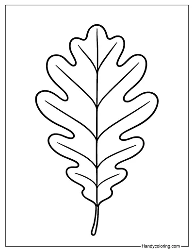 Single Oak Leaf Coloring Page