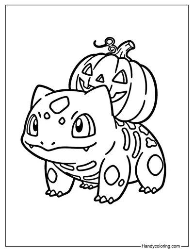 Skeleton Bulbasaur Coloring Page