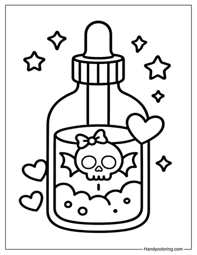 Skull Glow Serum Coloring Page