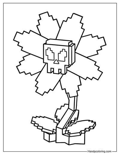 Skullflower Coloring Page Plants vs Brainrots