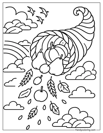 Sky Cornucopia Coloring Page