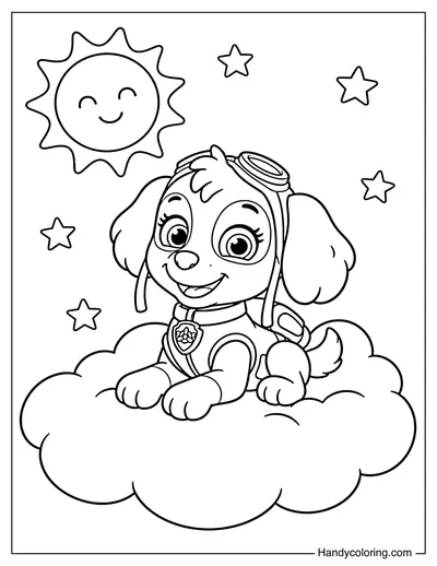 Skye Sitting on a Puffy Cloud