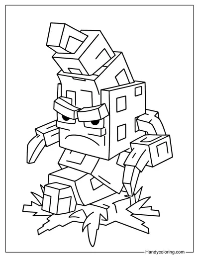 Slasherini Bananini Coloring Page Plants vs Brainrots