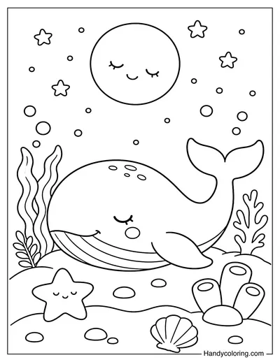 Sleeping Whale Under Moonlight