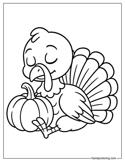 Sleepy Turkey Coloring Page