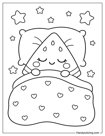 Sleepy Watermelon Under Blanket