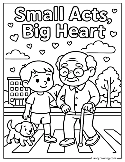 Small Acts Big Heart Coloring Page