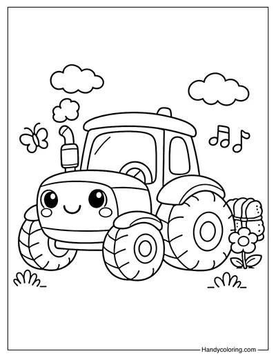 Small Tractor Cute Style