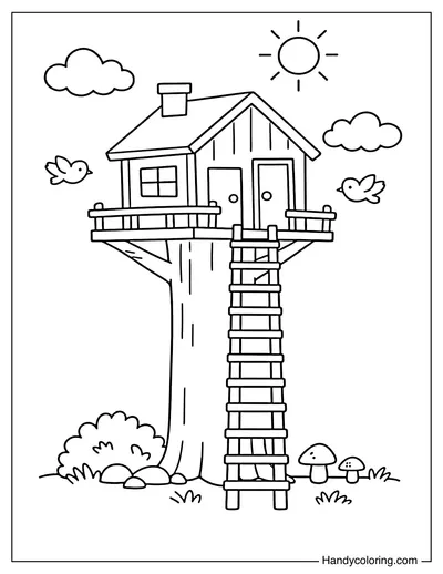 Small Treehouse on Single Tree