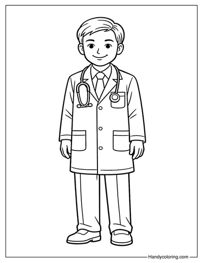 Smiling Doctor Coloring Page