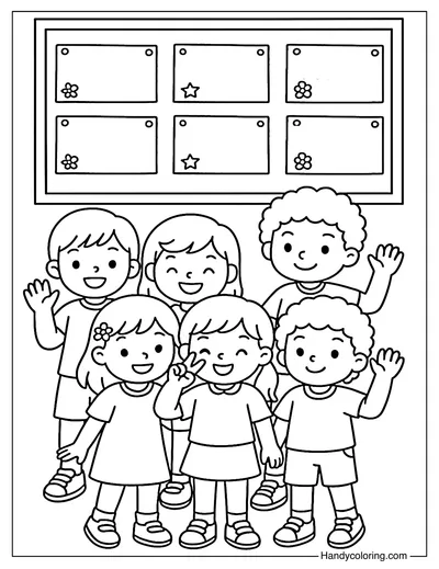 Smiling Faces Coloring Page