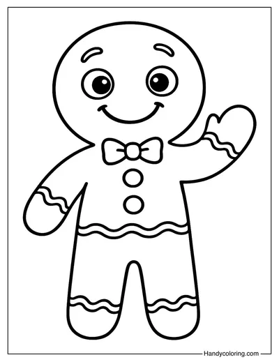Smiling Gingerbread Man Coloring Page