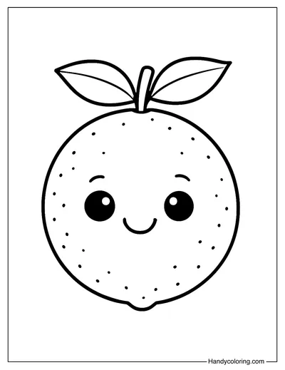 Smiling Lemon Coloring Page