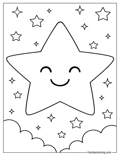 Smiling Star Coloring Page