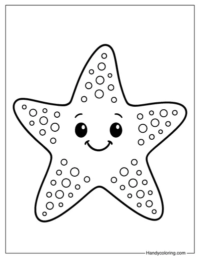Smiling Starfish Coloring Page