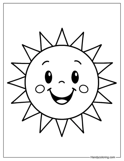 Smiling Sun Coloring Page