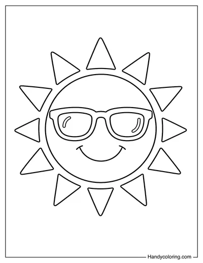 Smiling Sun Wearing Sunglasses