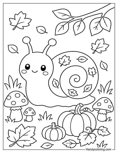 Snail in October Garden