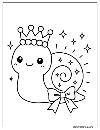 Snail Princess Coloring Page