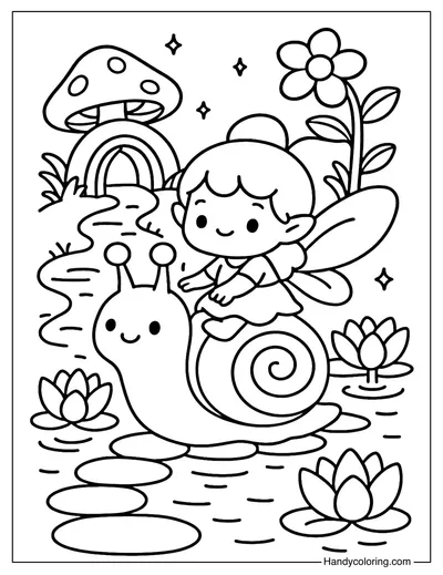 Snail Rider Coloring Page