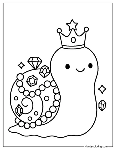 Snail with Pearl Shell Coloring Page