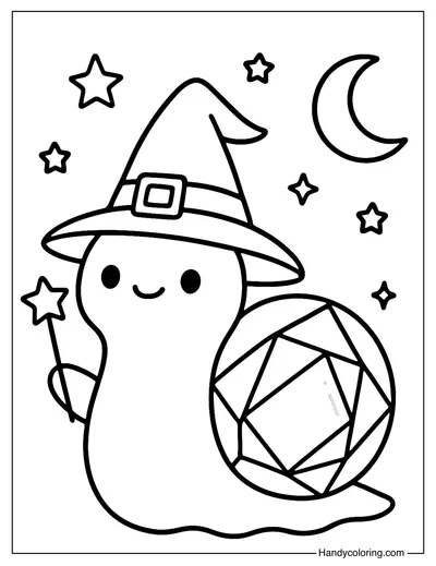 Snail Wizard Coloring Page