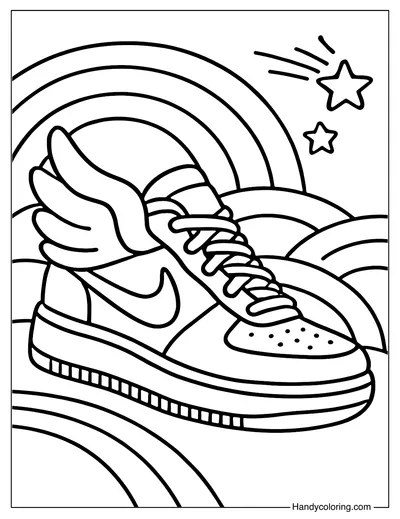 Sneaker Wings Coloring Page