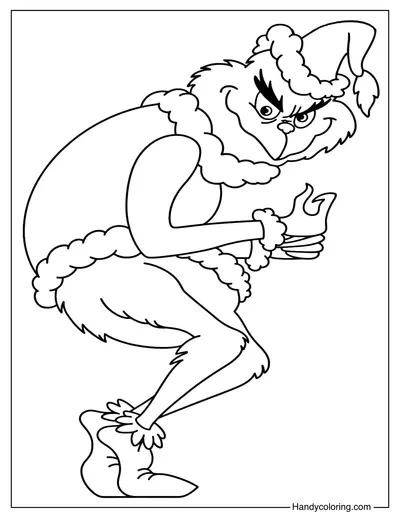 Sneaky Grinch Coloring Page Christmas