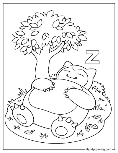 Snorlax Sleeping Under a Tree