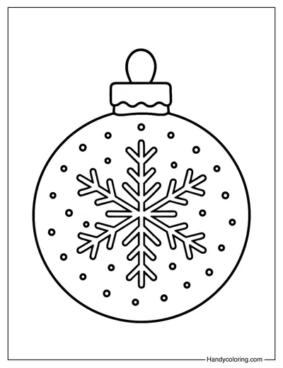 Snowflake Christmas Ornament Coloring Page