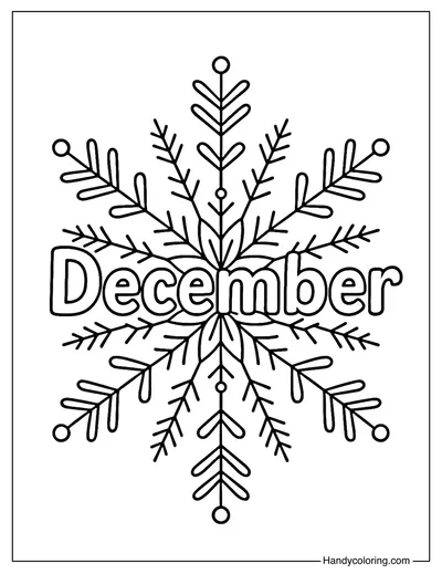 Snowflake Mandala December Coloring Page