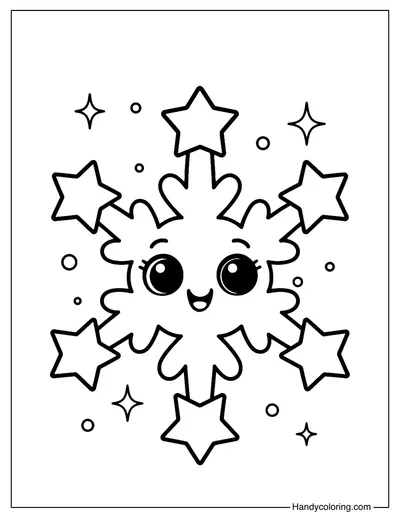 Snowflake Star Coloring Page