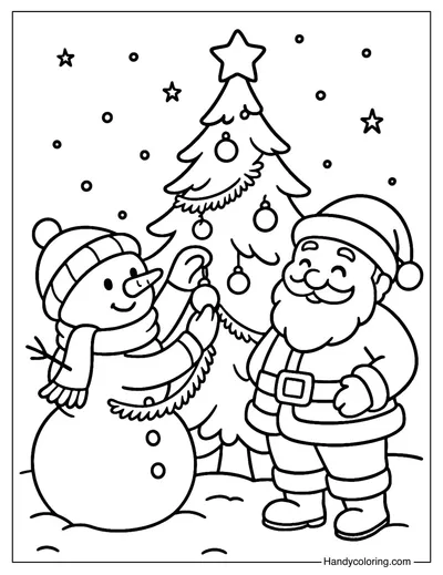 Snowman Christmas Coloring Page