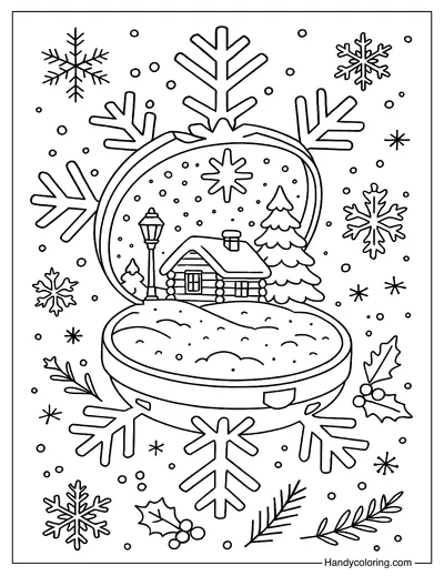 Snowy Night Powder Compact Coloring Page