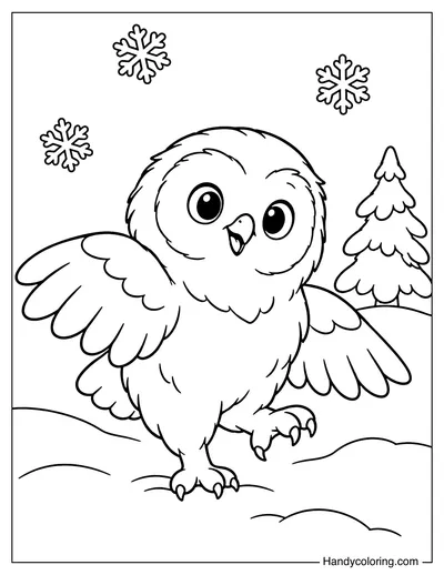 Snowy Owl Walking Through Deep Snow
