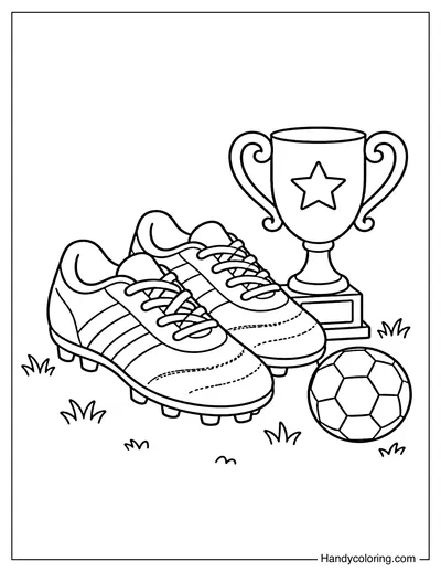 Soccer Cleats with Trophy
