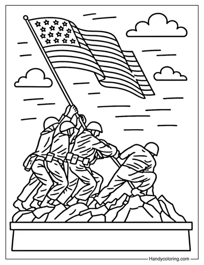 Soldier Monument Coloring Page