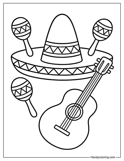 Sombrero Fiesta Coloring Page
