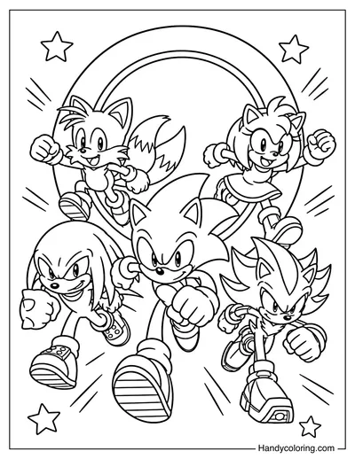Sonic and Friends with Giant Gold Ring