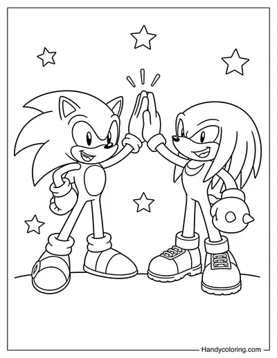 Sonic and Knuckles High Five