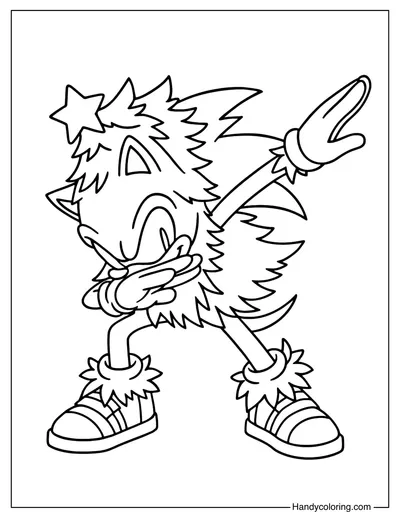 Sonic Christmas Coloring Page
