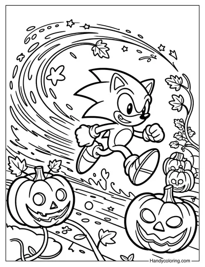 Sonic Halloween Coloring Page