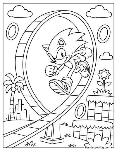 Sonic Running on a Loop Track