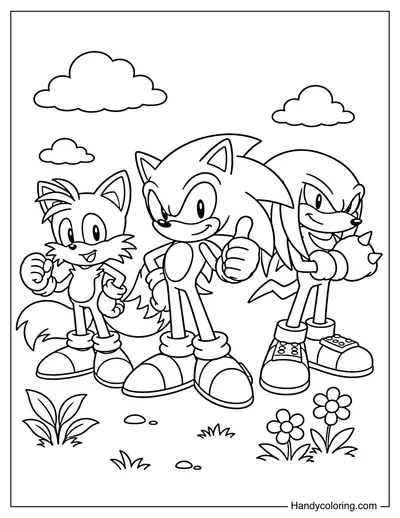 Sonic, Tails and Knuckles Standing Together