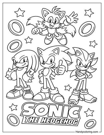 Sonic, Tails, Knuckles and Shadow