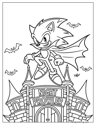 Sonic Vampire Sonic Coloring Page