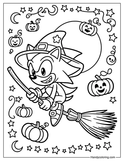 Sonic Witch Coloring Page
