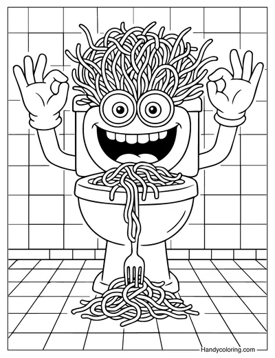Spaghetti Tualetti Coloring Page